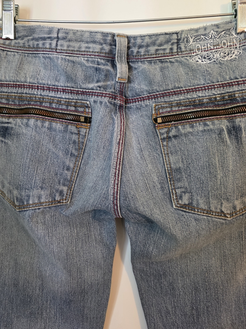 John John Italy Women's VintageY2K Zipper Pocket Straight Leg Jeans Size 30 X 29